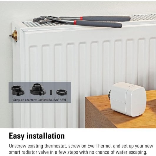 Eve Thermo Válvula de radiador inteligente com tecnologia Apple HomeKit e programações autónomas