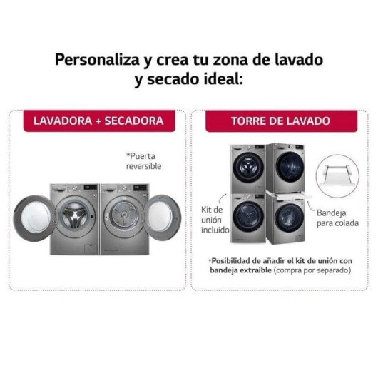 LG RH90V9PV2N Secadora con Bomba de Calor 9Kg C Inox Antihuellas