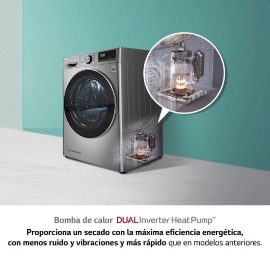 LG RH90V9PV2N Secadora con Bomba de Calor 9Kg C Inox Antihuellas