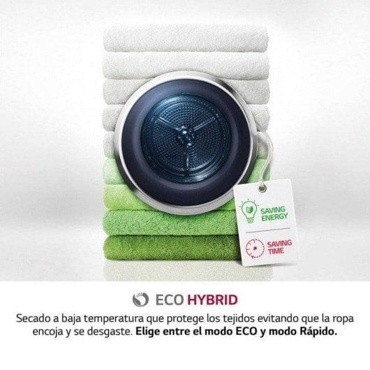 LG RH90V9PV2N Secadora con Bomba de Calor 9Kg C Inox Antihuellas