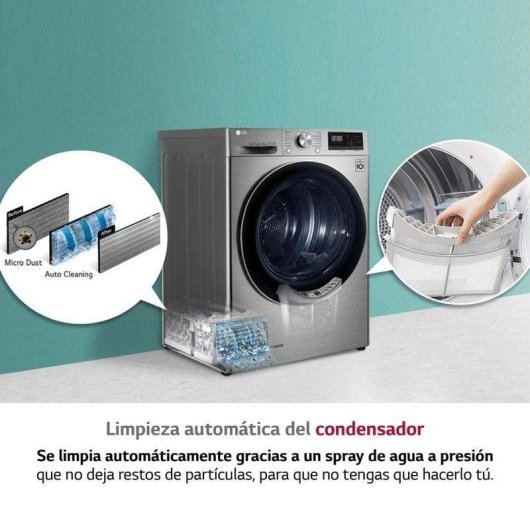 LG RH90V9PV2N Secadora con Bomba de Calor 9Kg C Inox Antihuellas