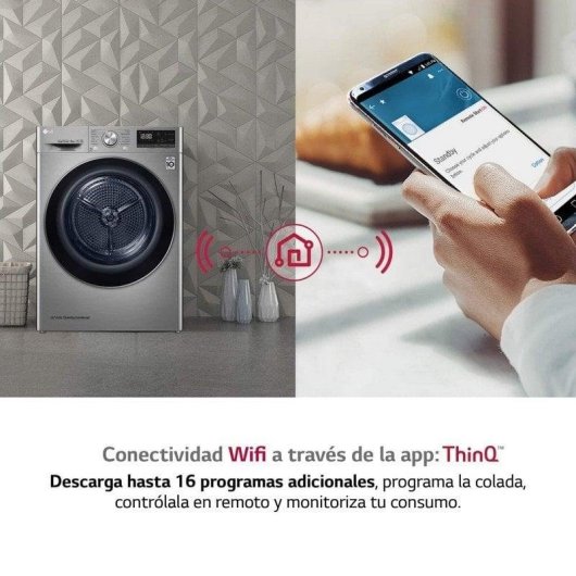LG RH90V9PV2N Secadora con Bomba de Calor 9Kg C Inox Antihuellas