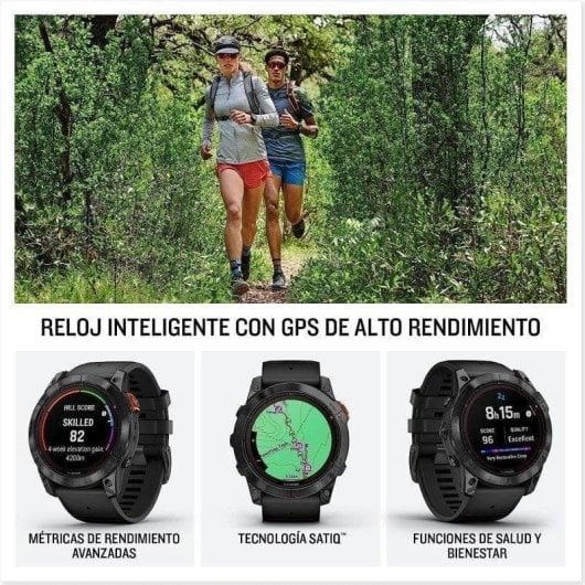 Garmin Fénix 7X Pro Solar GPS NFC 51mm MIP Gris Correa Negra Resistencia Agua 10ATM SpO2
