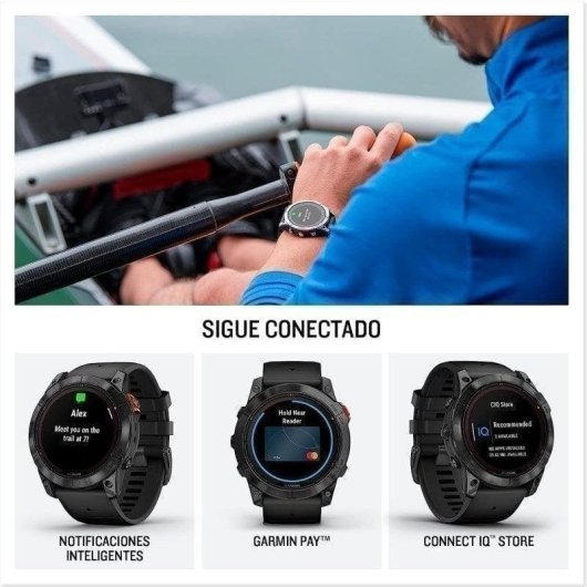 Garmin Fénix 7X Pro Solar GPS NFC 51mm MIP Gris Correa Negra Resistencia Agua 10ATM SpO2