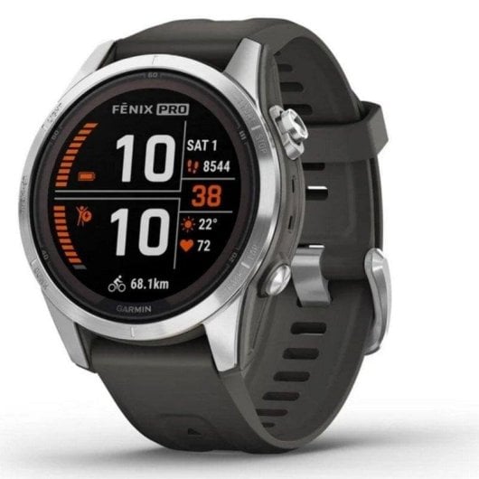 Garmin Fēnix 7S Pro GPS NFC Bluetooth 42mm MIP Silber Grafit M 10ATM SpO2 Puls Schlaf Blutdruck