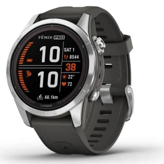 Reloj deportivo Garmin F?nix 7S Pro 1.2" Power Glass GPS Solar Plata Banda Grafito 32GB