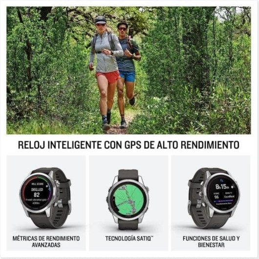 Garmin Fēnix 7S Pro GPS NFC Bluetooth 42mm MIP Silber Grafit M 10ATM SpO2 Puls Schlaf Blutdruck