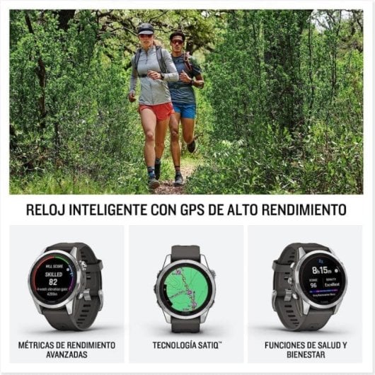 Reloj deportivo Garmin F?nix 7S Pro 1.2" Power Glass GPS Solar Plata Banda Grafito 32GB