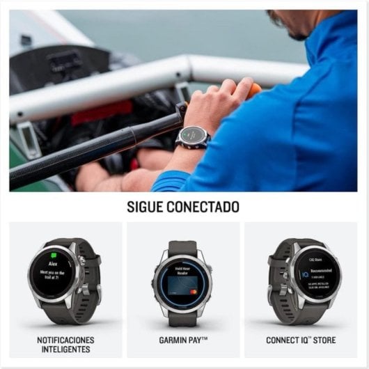 Reloj deportivo Garmin F?nix 7S Pro 1.2" Power Glass GPS Solar Plata Banda Grafito 32GB