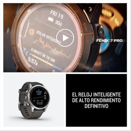 Reloj deportivo Garmin F?nix 7S Pro 1.2" Power Glass GPS Solar Plata Banda Grafito 32GB