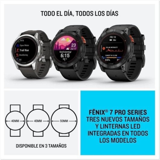 Reloj deportivo Garmin F?nix 7S Pro 1.2" Power Glass GPS Solar Plata Banda Grafito 32GB
