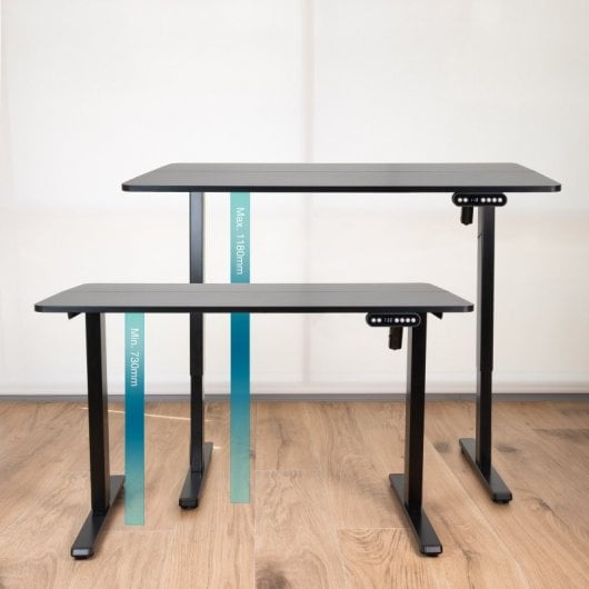 TooQ TQESSD22-BK Origami Mesa de Escritorio Eléctrica Ajustable Elevable Negra