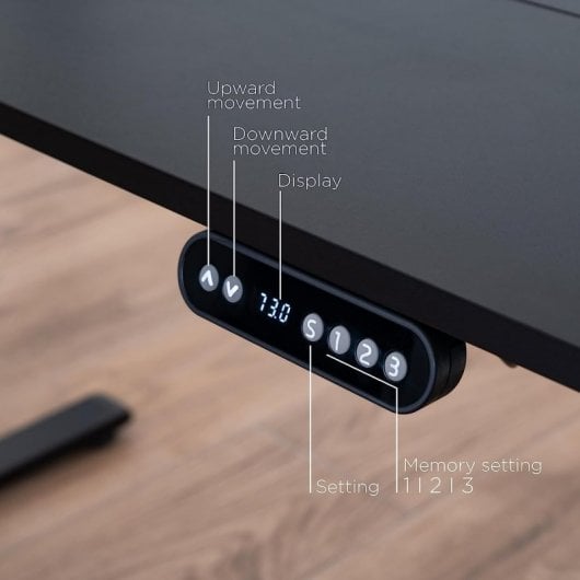 TooQ TQESSD22-BK Origami Mesa de Escritorio Eléctrica Ajustable Elevable Negra