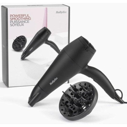 Secador de Cabelo com Difusor BaByliss Power Smooth D215DE 2000W 2 Temperaturas 2 Velocidades Preto