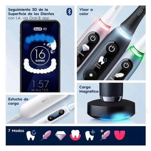 Oszillierende Zahnbürste Oral-B iO 8 6 Modi 2 Bürstenköpfe Drucksensor Etui
