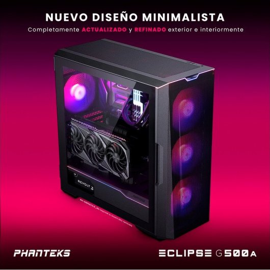 Phanteks Eclipse G500A DRGB Mid Tower in vetro temperato USB 3.0 Nero