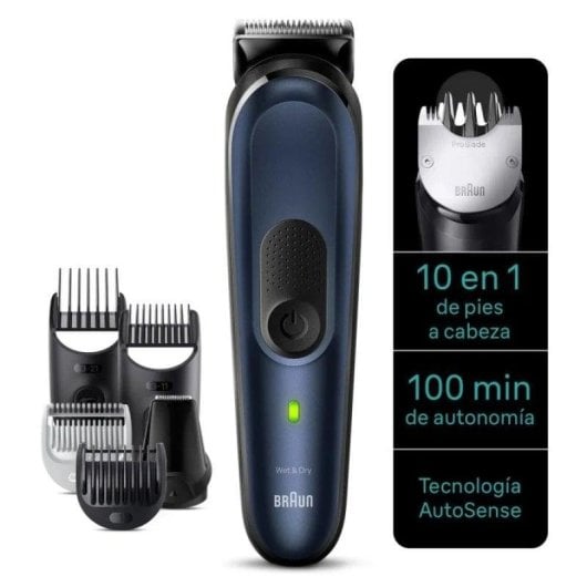 Tondeuse Multifonction Braun Series 7 MGK7421 Sans Fil 21 Longueurs 100min 5 Sabots Étanche