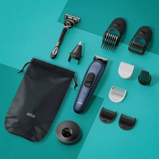 Tondeuse Multifonction Braun Series 7 MGK7421 Sans Fil 21 Longueurs 100min 5 Sabots Étanche