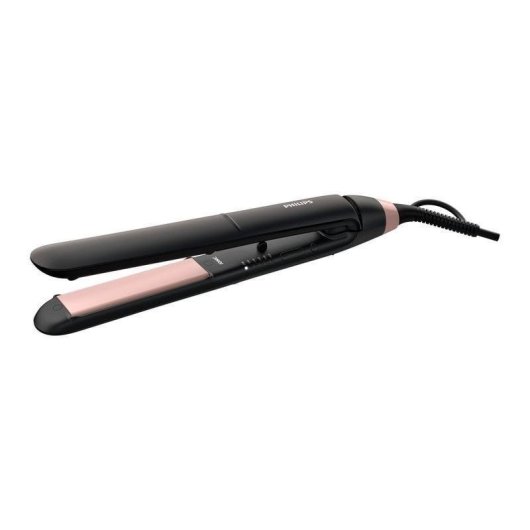 Prancha de Cabelo Cerâmica Queratina Philips Essential StraightCare BHS378 230ºC 6 Configurações Iónica Desligamento Automático Preto Rosa