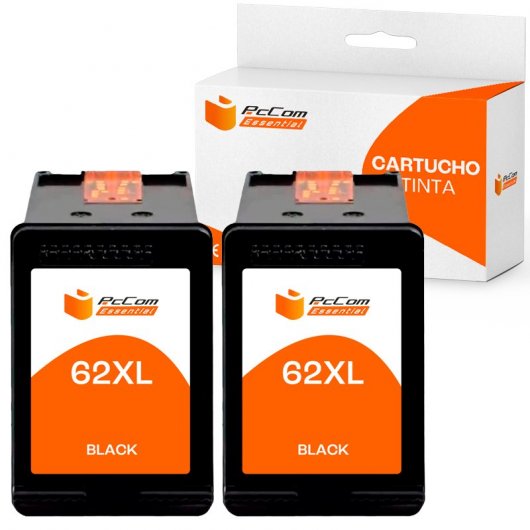 Pccom Essential HP 62XL Cartucho Tinta Compatible Negro Pack 2