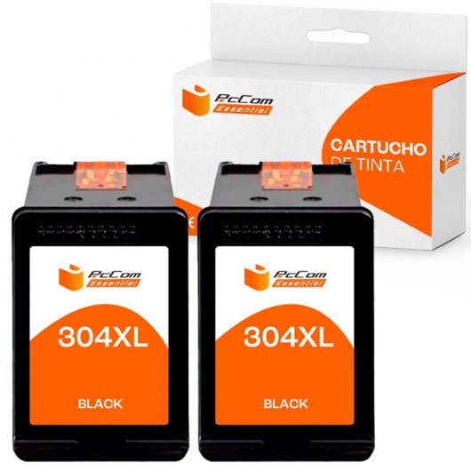 Pccom Essential HP 304XL Cartucho Tinta Compatible Negro Pack 2