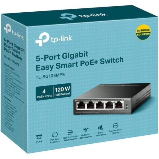 Switch TP-Link TL-SG105MPE 5 Portas Gigabit 4 PoE+ L2 Easy Smart