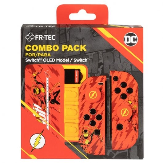 FR-TEC Flash Hard Cases + Grips + Caja de 16 Juegos para Nintendo Switch