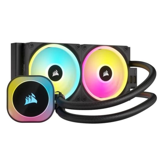 Refrigeração Líquida Corsair iCUE LINK H100i RGB 2 Ventoinhas 240mm Compatível Intel AMD
