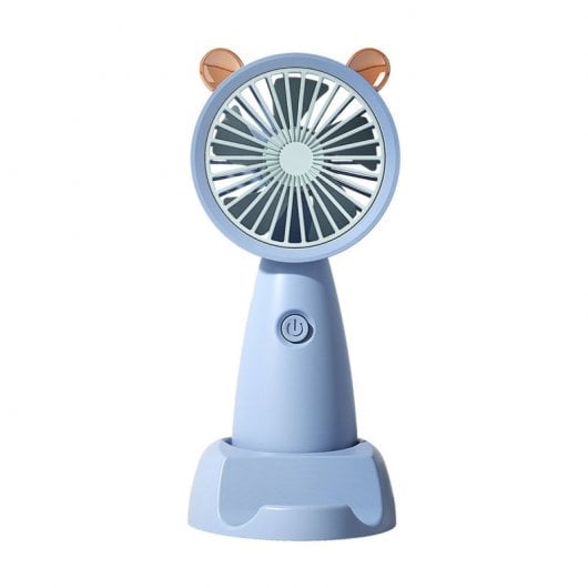 Klack Mini Ventilador con Soporte para Móvil Azul