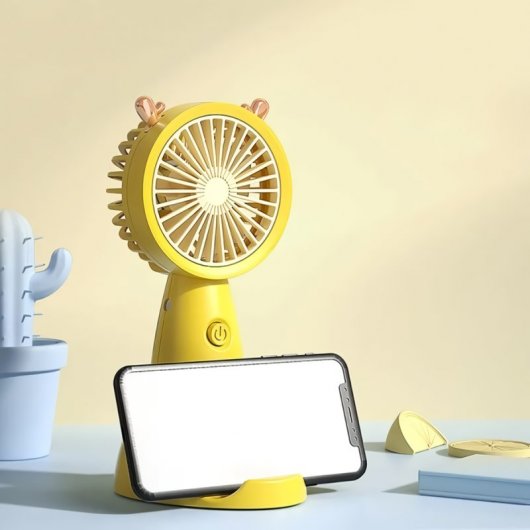 Klack Mini Ventilador con Soporte para Móvil Azul