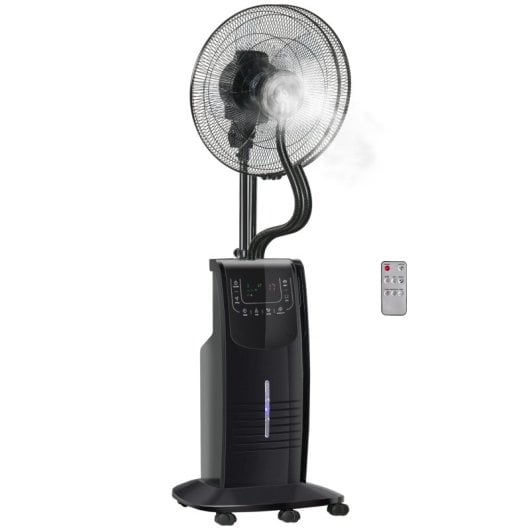 Homcom Ventilador de Pie Oscilante con Nebulizador 90W Negro