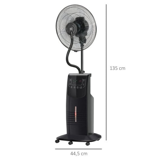 Homcom Ventilador de Pie Oscilante con Nebulizador 90W Negro