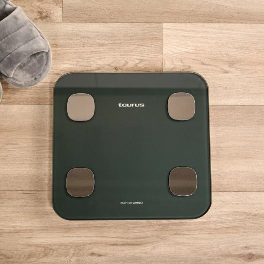 Taurus Inception Connect Báscula de Baño Inteligente Cristal Templado Negro