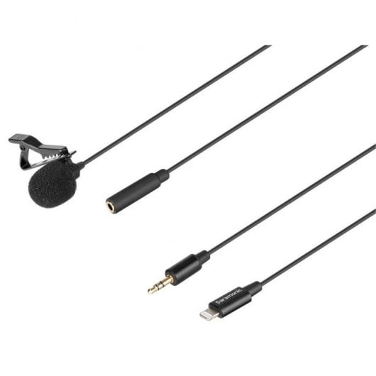 Saramonic LavMicro U1B Lavalier-Mikrofon mit Beleuchtung, 6 m, Schwarz