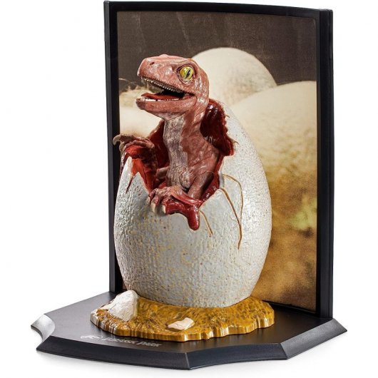 Noble Collection Jurassic Park Ei mit Baby Velociraptor