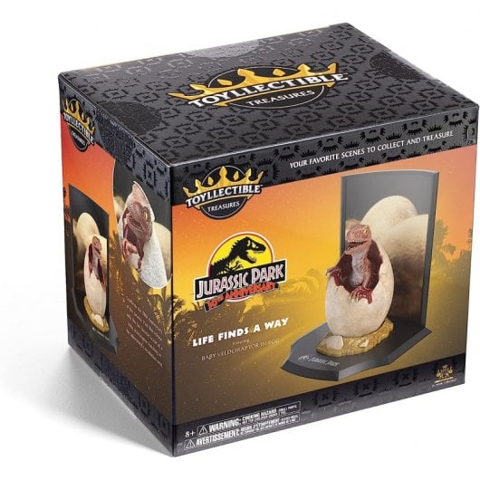 Noble Collection Jurassic Park Ei mit Baby Velociraptor
