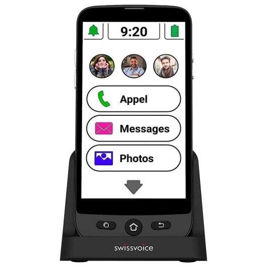 Smartphone Swissvoice S510-C para idosos 2GB/16 GB preto