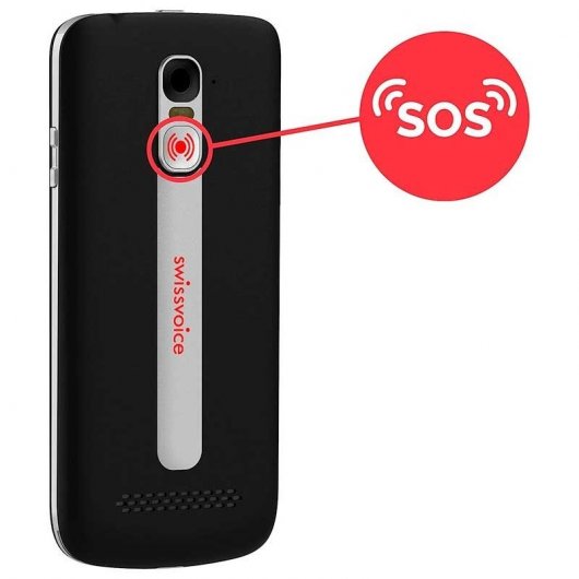Smartphone Swissvoice S510-C para idosos 2GB/16 GB preto