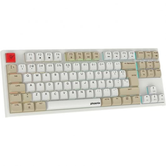 Phoenix Royal Teclado Mecânico Gaming RGB Switch Outemu Brown Branco/Bege