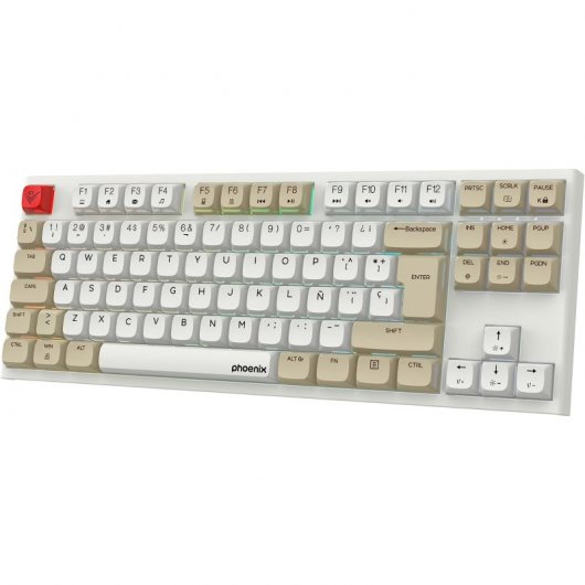 Phoenix Royal Teclado Mecânico Gaming RGB Switch Outemu Brown Branco/Bege