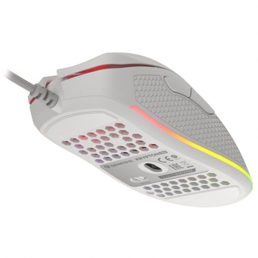 Mouse da gioco ottico Genesis Krypton 555 RGB 8000 DPI bianco