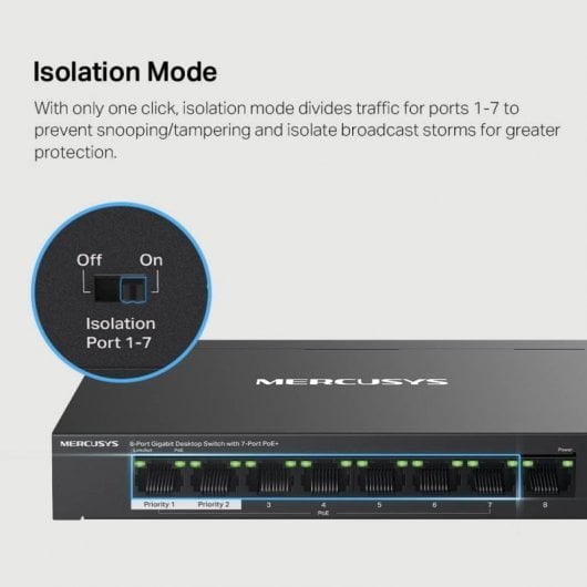 Mercusys MS108GP Switch Gigabit Ethernet 8 Puertos PoE