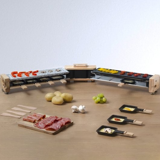 HKoenig WOD360 Raclette-Grill für 8 Personen, Naturstein, 1400W