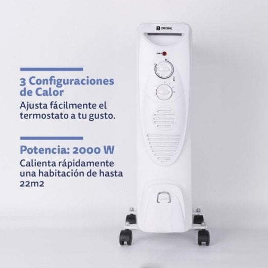 Radiateur à Huile Origial EASYWARM ORIOIL2000W 2000W 9 Éléments Transport Facile Sécurité