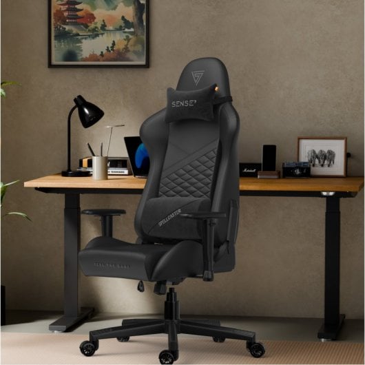 SENSE7 Spellcaster Senshi Edition Silla Gaming de Ecopiel Ergonómico Soporte Lumbar Negro