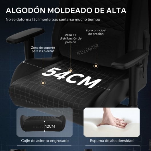 SENSE7 Spellcaster Senshi Edition Silla Gaming de Ecopiel Ergonómico Soporte Lumbar Negro