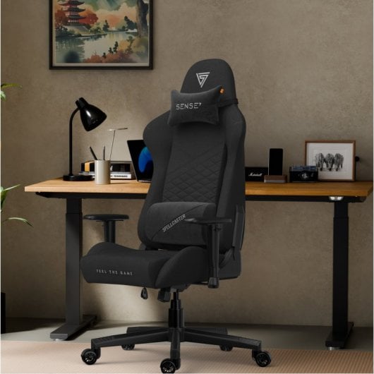 SENSE7 Spellcaster Senshi Edition Silla Gaming de Tela Ergonómico Soporte Lumbar Negro