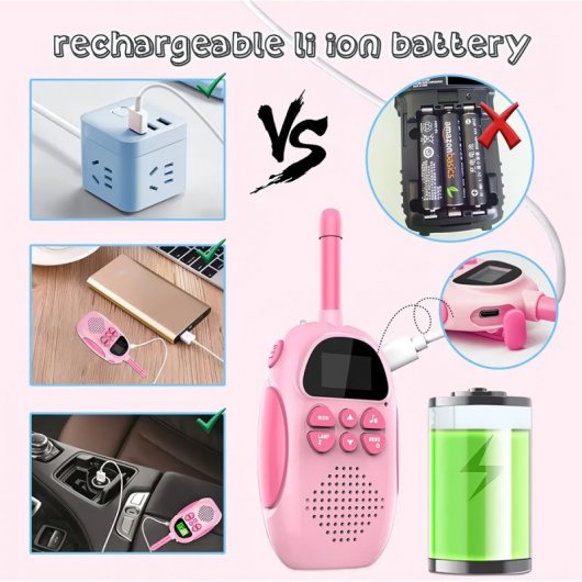 Klack Walkie Talkies Infantiles Inalámbricos Recargables Alcance 3Km