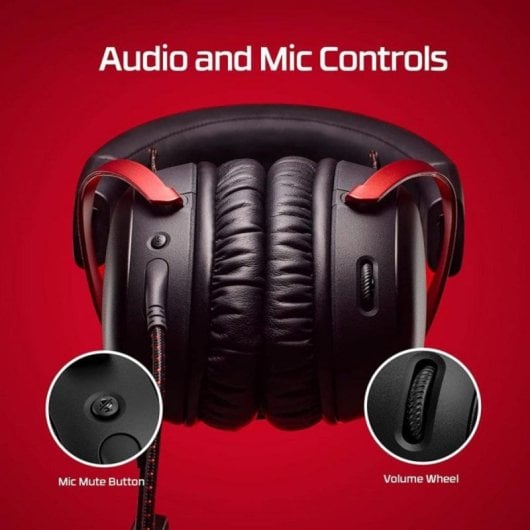 Auriculares HyperX Cloud III com fio USB-C/3,5 mm Gaming Cancelamento de Ruído Preto/Vermelho