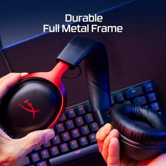 Auriculares HyperX Cloud III com fio USB-C/3,5 mm Gaming Cancelamento de Ruído Preto/Vermelho